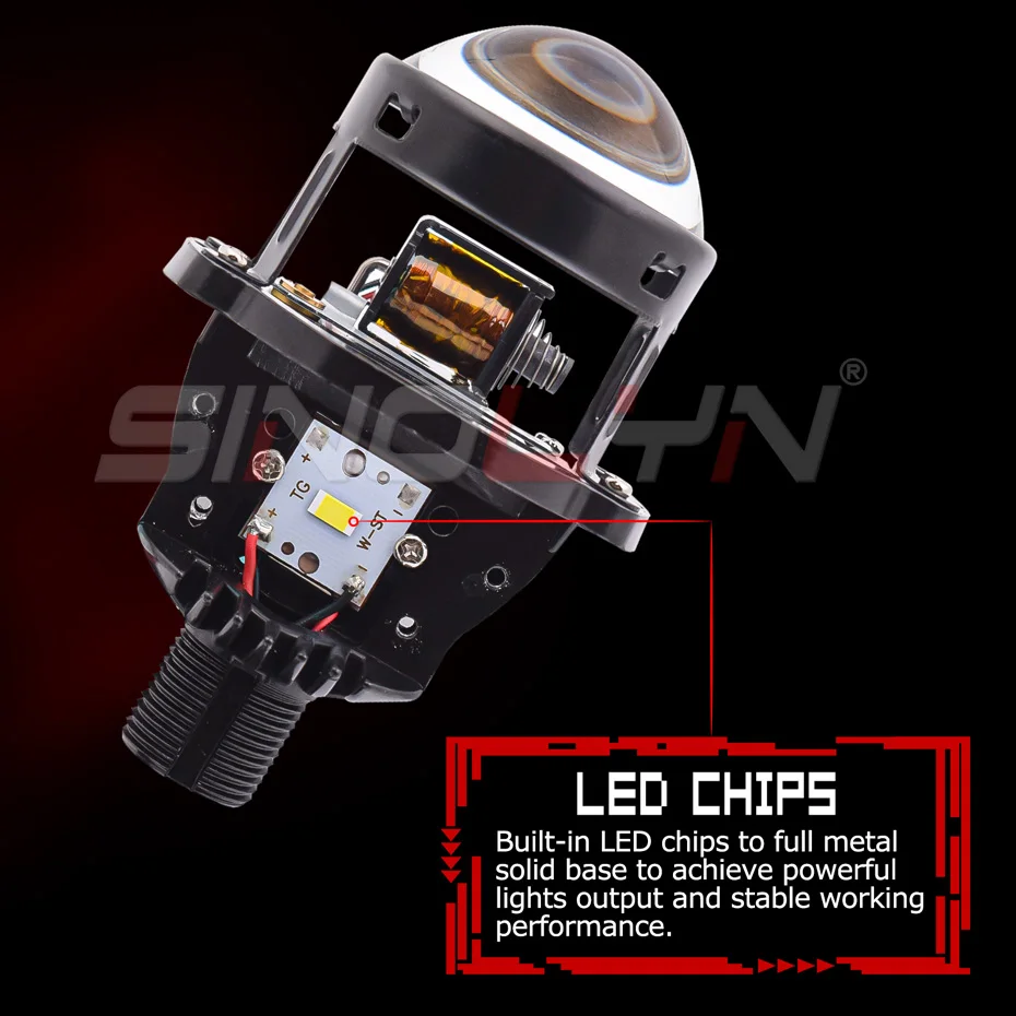 sinolyn bi led headlight projector lens for h1h4h7900590069007 for car motorcycle mini 1 8 2 0 inch led car lenses retrofit free global shipping