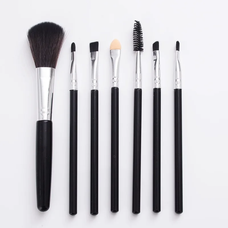 

7pcs Makeup Brushes Set PVC Bag Eyeshadow Loose Powder brush Blush Brushes Spiral eyelash Brush Sponge Brush Eye brushes Makeup