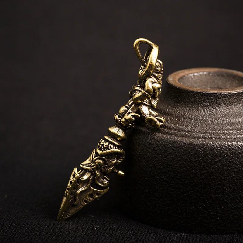 Медный слон Бог пестик Vajra украшения Подвески тибетский буддизм чудо брелок