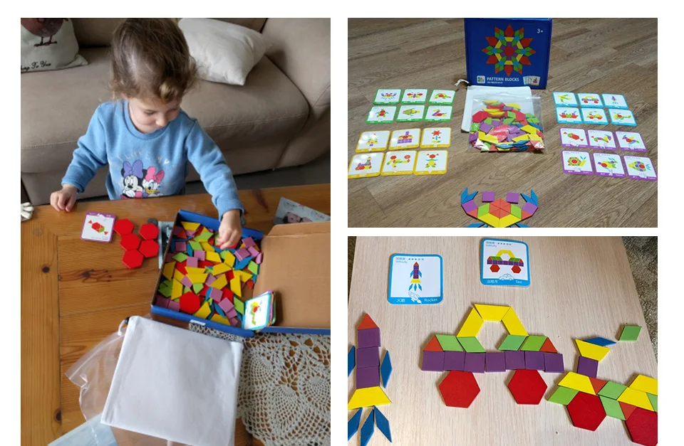 Пазлы для детей, детские деревянные головоломки Tangram, деревянные Обучающие игрушки Монтессори, обучающие игрушки для детей, 155 шт