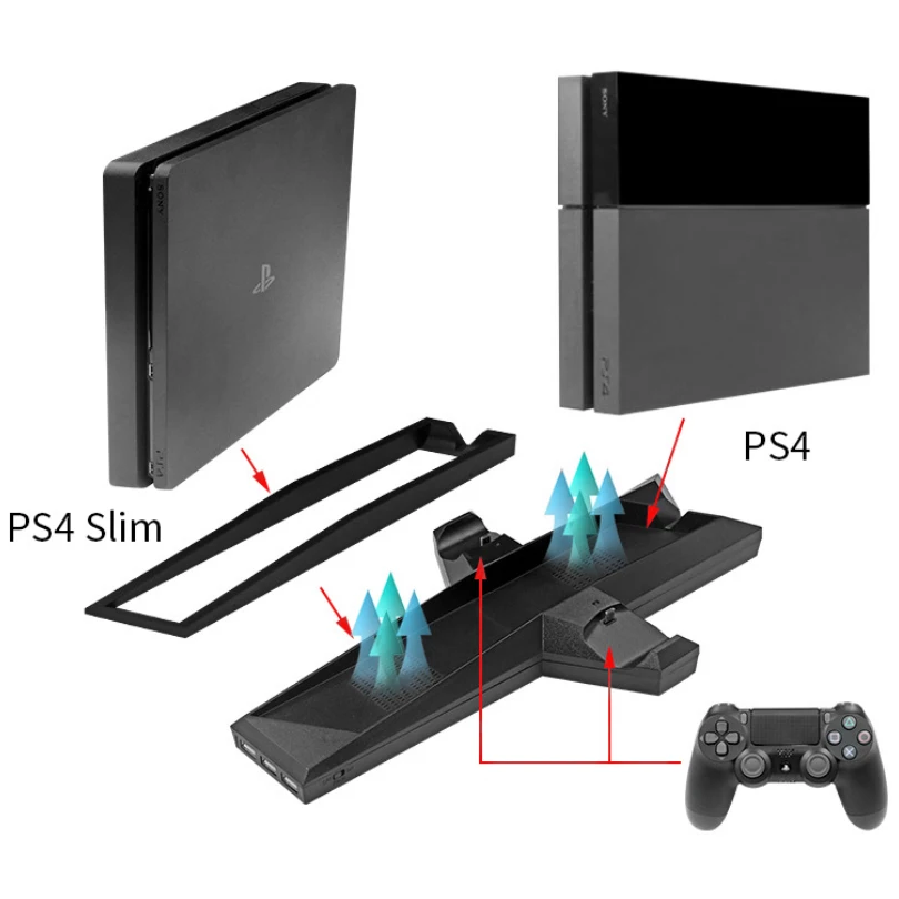 Подставка для контроллера PS4 вертикальная зарядная док станция охлаждающий