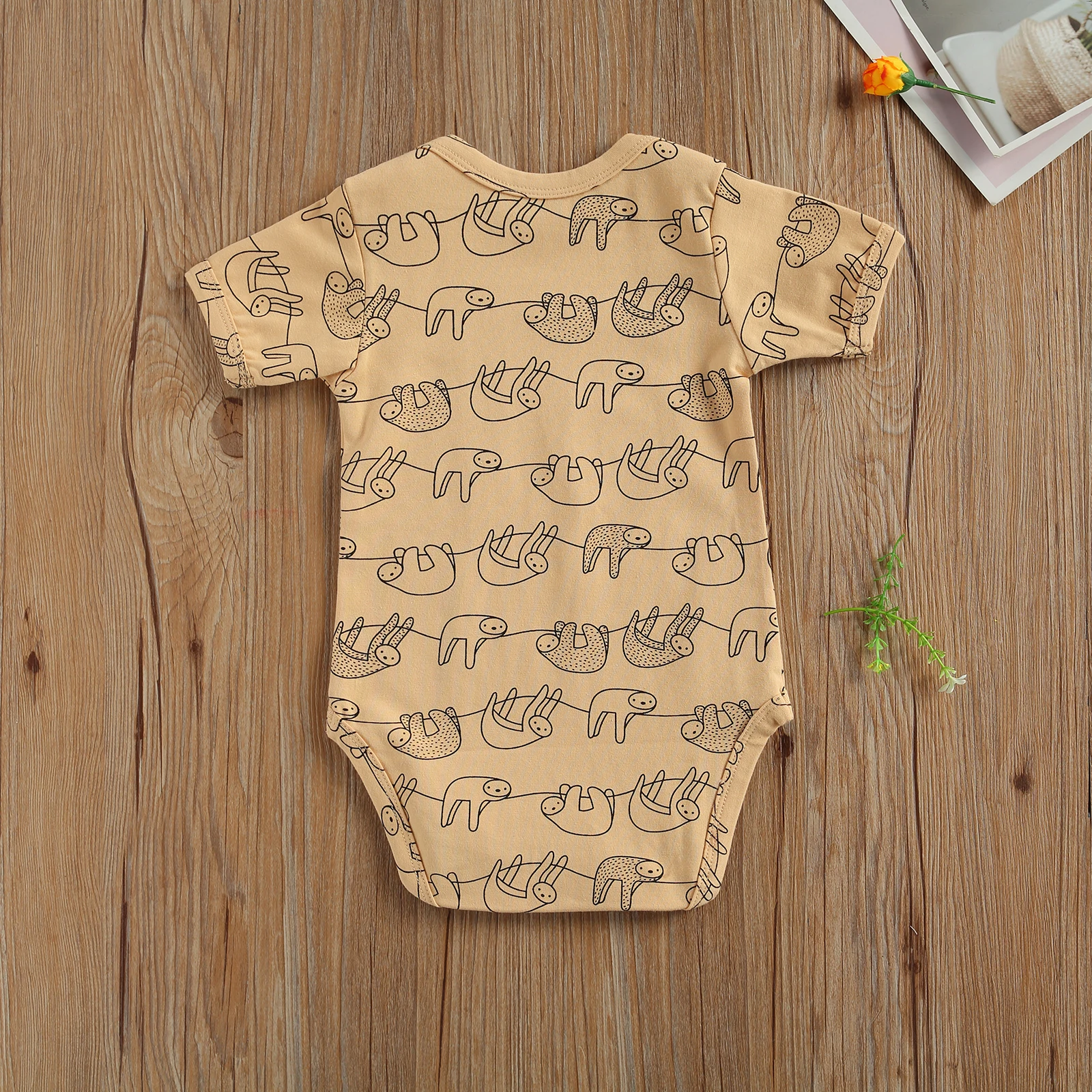 

pudcoco 0-24 Months Newborn Baby Cartoon Animal Print Romper Lovely Short Sleeve Summer Romper for Kids Infant Boys Girls