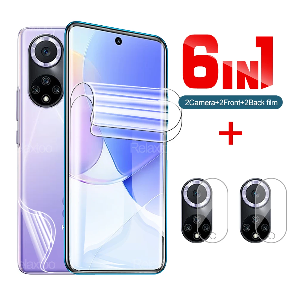 

Мягкая Гидрогелевая защитная пленка 6 в 1 с полным покрытием HD для Huawei Nova 9, пленка для экрана телефона, пленка для камеры Huwei Nova9 Nova 8i 8, не стекл...