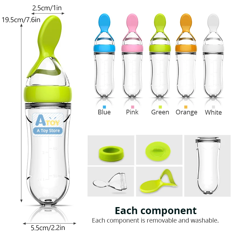 Безопасная бутылочка для кормления новорожденных силиконовая выжимная ложка
