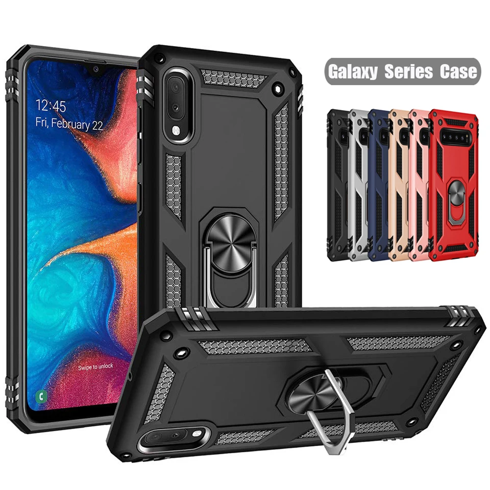 Чехол для Samsung Galaxy Note 10 + 9 8 S10 S8 S9 S10e A70 A10 A60 M30 кольцевой держатель гибридный