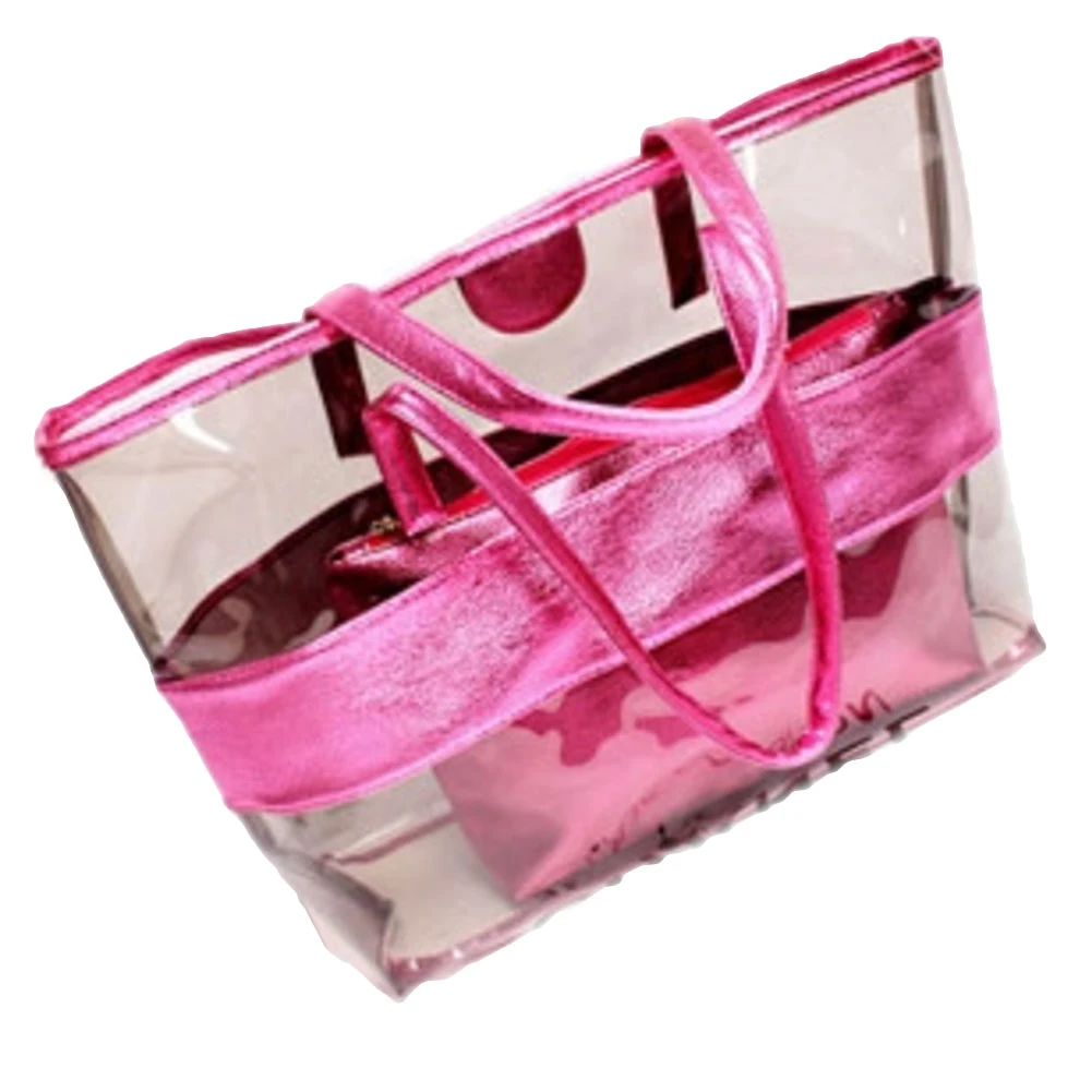 2 шт. модная женская прозрачная пвх Желейная сумка на плечо сумка-тоут Сумочка