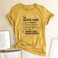 the auntie code printed t shirts women clothing summer tshirt woman funny tops for women fashion cotton camiseta mujer verano