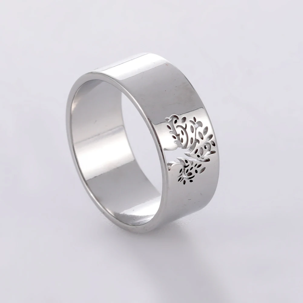 

COOLTIME Amulet Tree Of Life Ring for Women Men Couple Rings Wicca Viking Finger Ring Stainless Steel Fine Jewelry Accessories