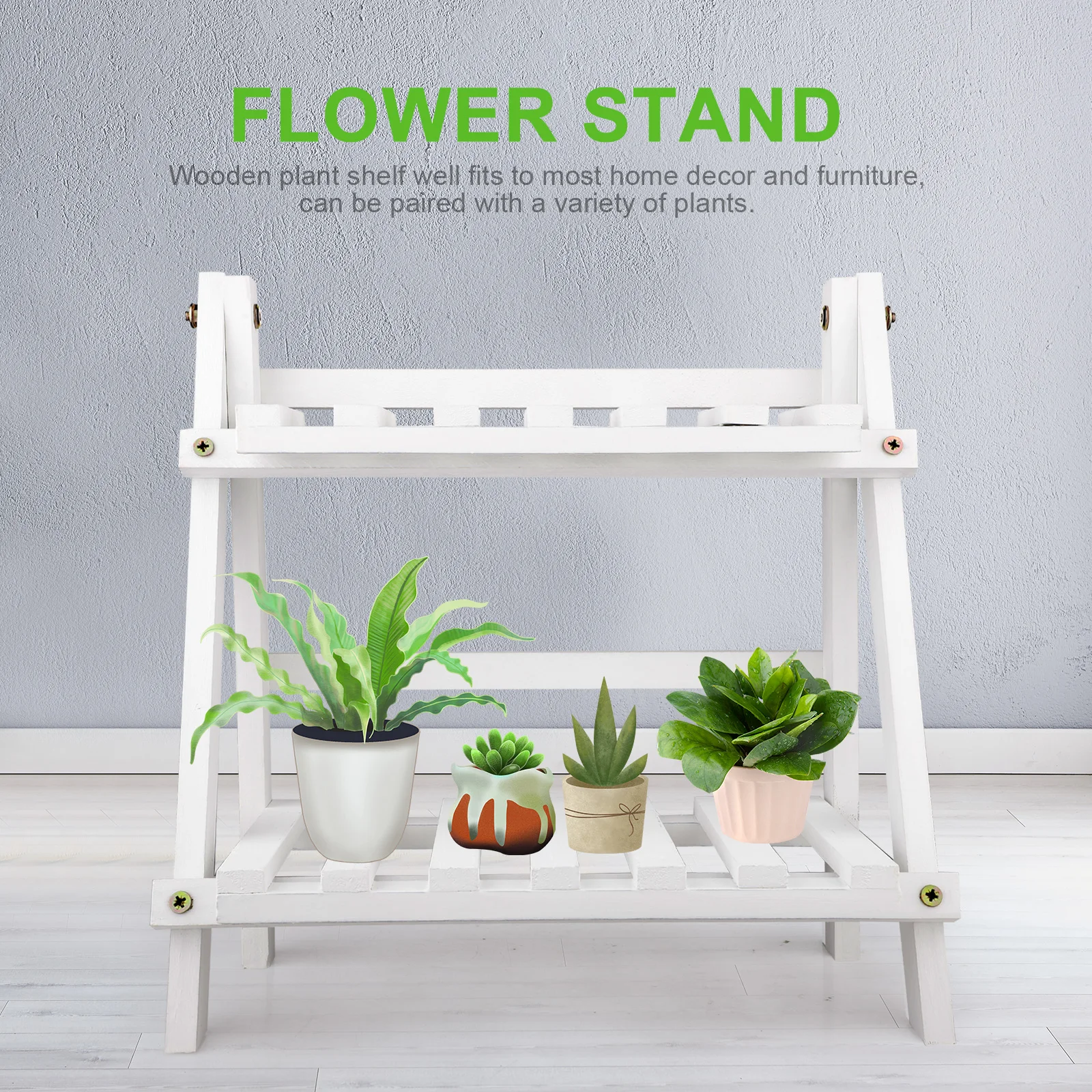 

2Tier Bamboo Wooden Plant Flower Floor Stand Shelves Rack Plant Flower Display Stand Shelf Storage Rack Outdoor Holder Garden