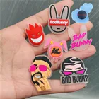 50 шт. светящийся розовый плохой кролик астронавт ПВХ подвески для обуви фосфоресцирующая звезда светящиеся аксессуары для обуви DIY Croc Jibz подарок для детей