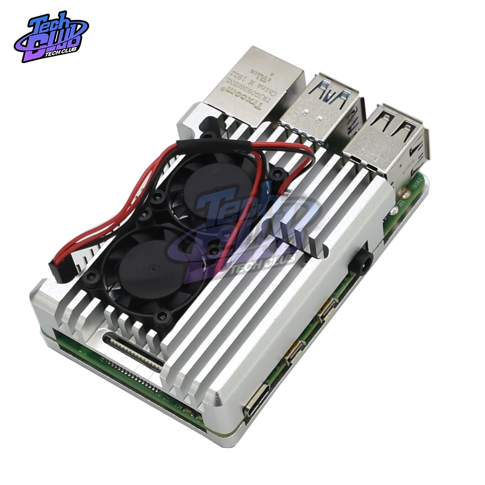 Для Raspberry Pi 4 CNC металлический корпус защитный бокс Оболочка Чехол Алюминий сплав Черный с отверткой охлаждающими вентиляторами