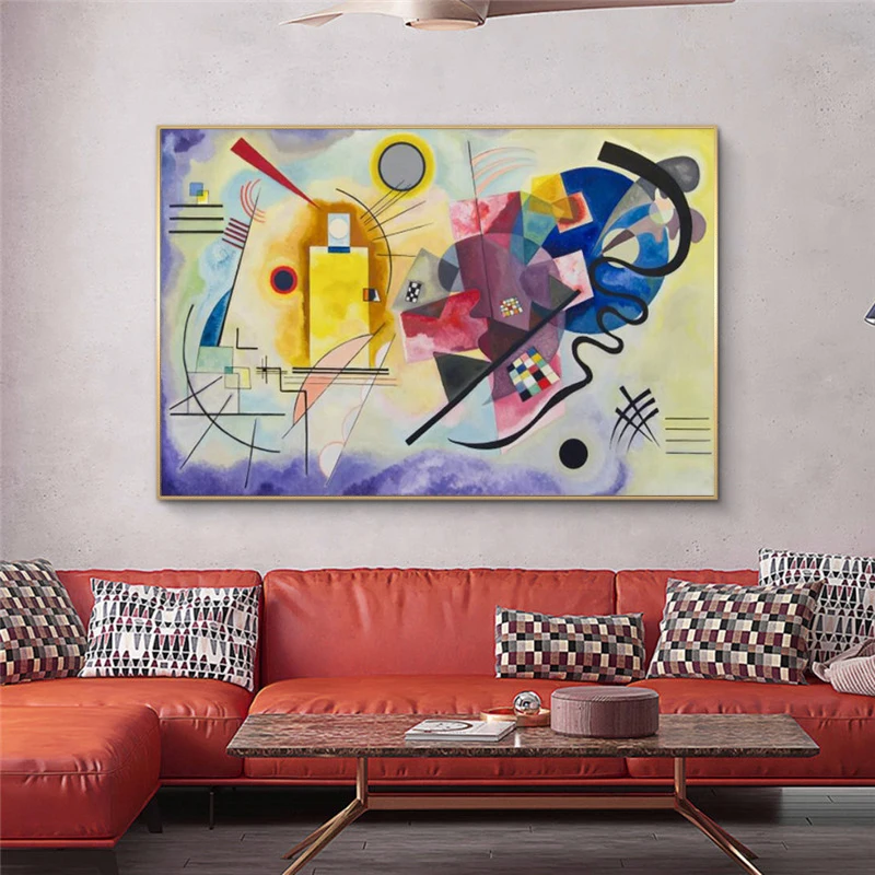 Wassily Kandinsky желтая красная синяя Настенная картина для гостиной Декор знаменитый