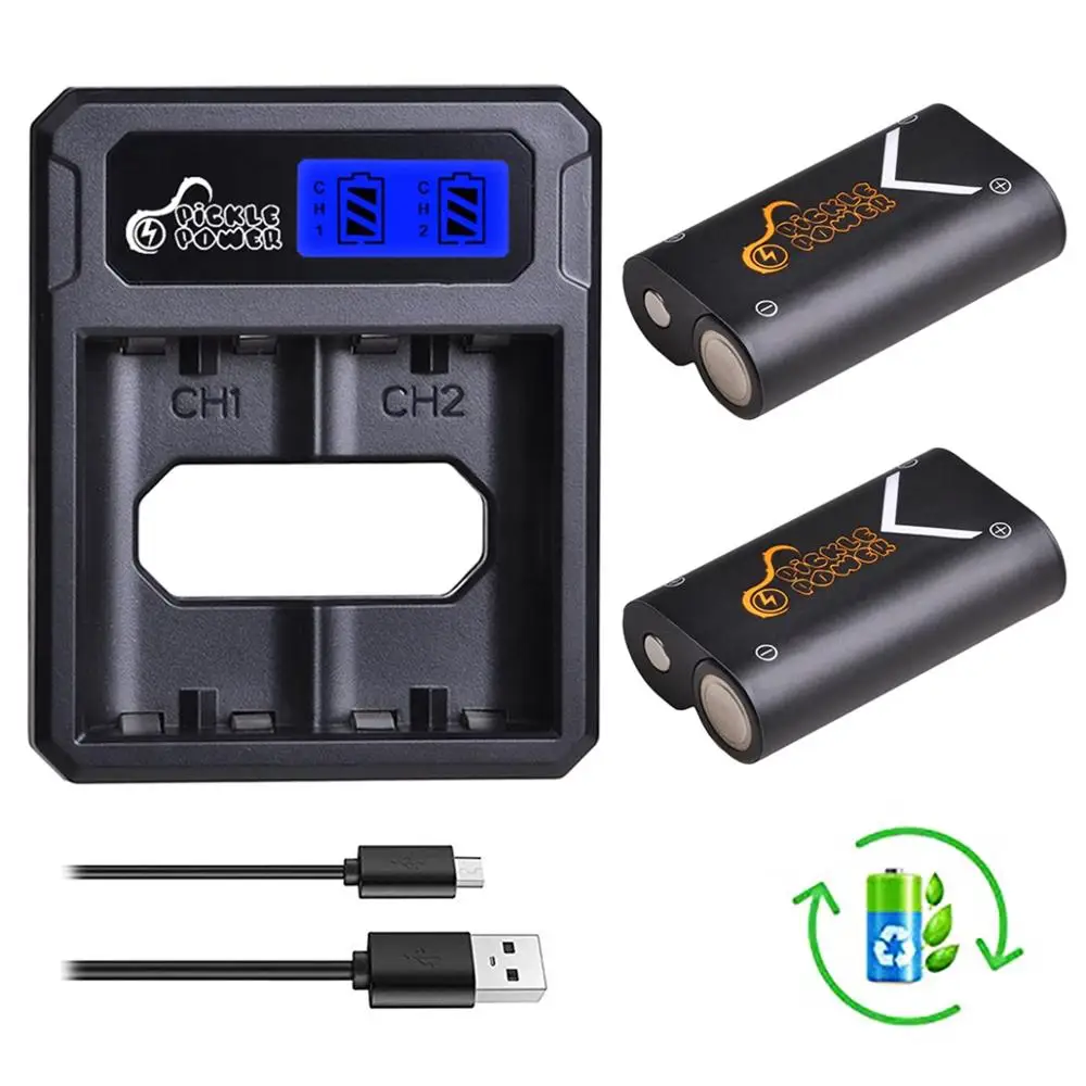 Для Xbox One аккумулятор + ЖК двойное зарядное устройство USB для One/Xbox S/Xbox X/Xbox Elite