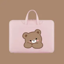 Cartoon Bear Laptop Bag 13 14 15.6 Inch Notebook Bag for Macbook Air Pro Computer Handbag Travel Briefcase for Lenovo Dell Case