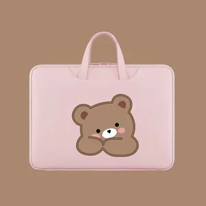 cartoon bear laptop bag 13 14 15 6 inch notebook bag for macbook air pro computer handbag travel briefcase for lenovo dell case free global shipping