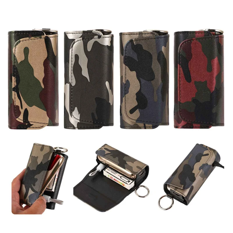 

Camouflage Printing Fashion Flip Double Book Cover Case Pouch Bag Holder Cover Wallet Leather Case For IQOS 3.0/3.0 DUO