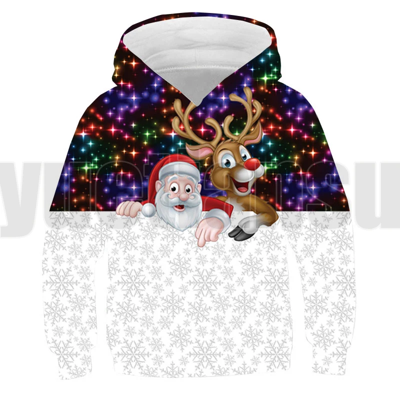 Новинка Рождественская 3D Толстовка с капюшоном в стиле аниме Харадзюку свитшот