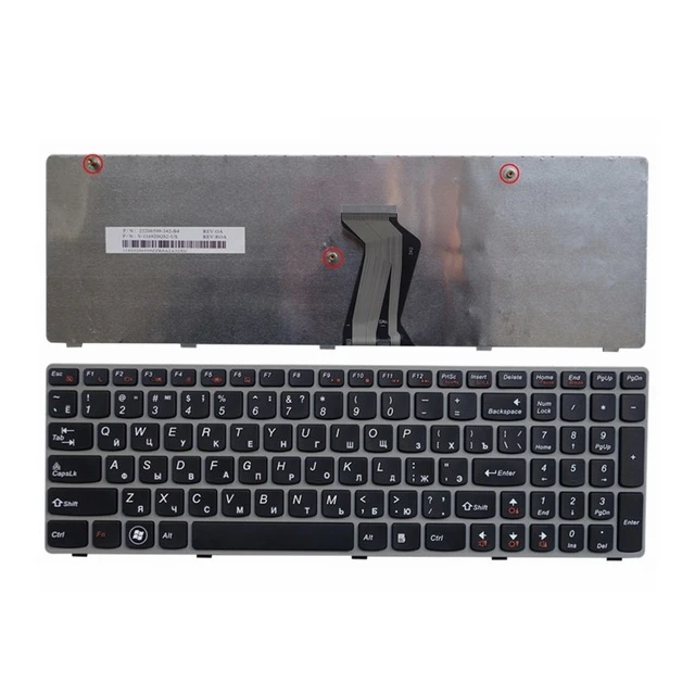 Русская клавиатура для ноутбука LENOVO G580 Z580A G585 Z585 G590 Z580 RU замена на рамку |