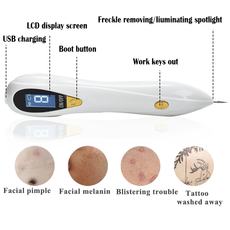 Лазерная машинка для удаления веснушек и татуировок 8 уровней|Устройство ухода