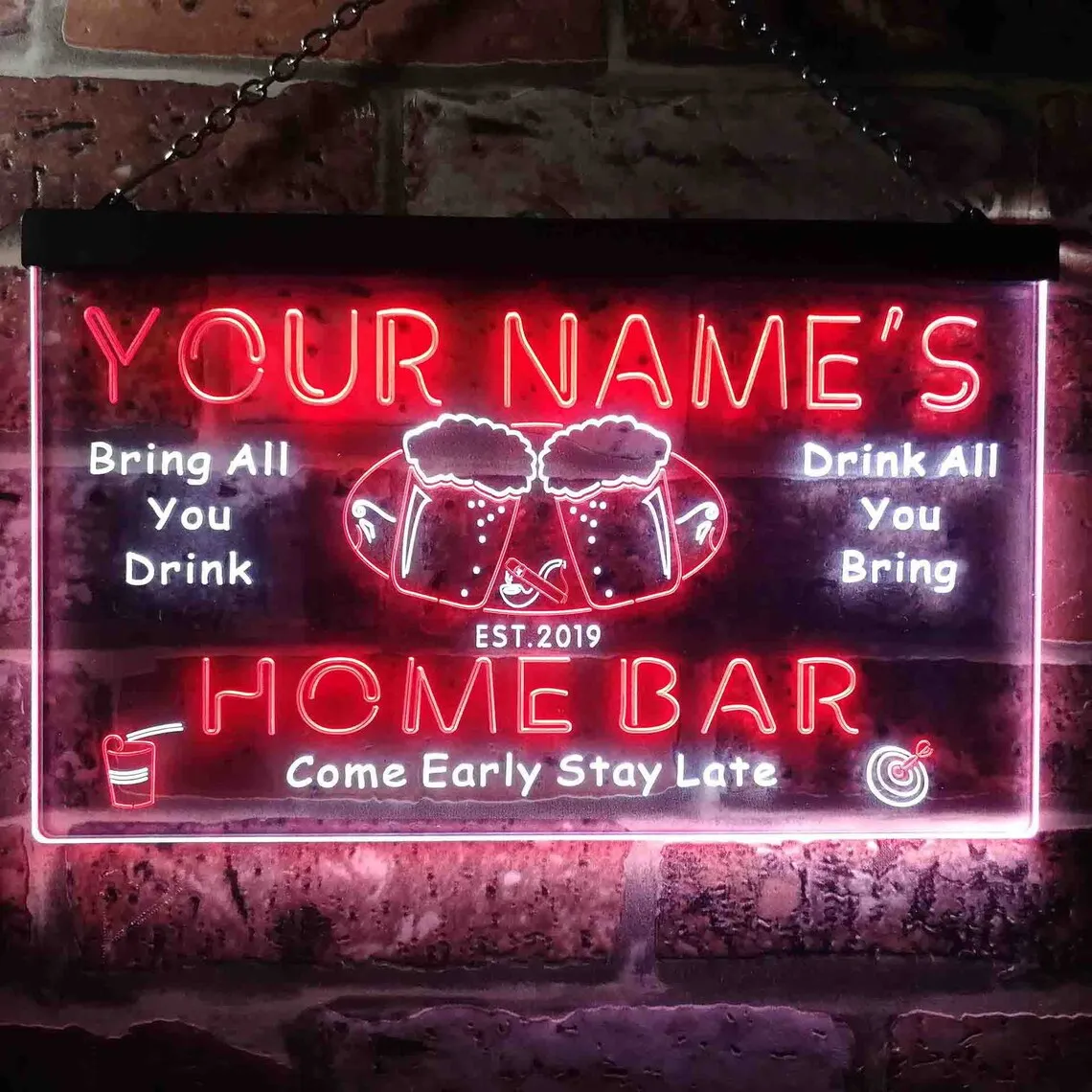 Персонализируйте свое имя тема на год домашний бар пиво двухцветный