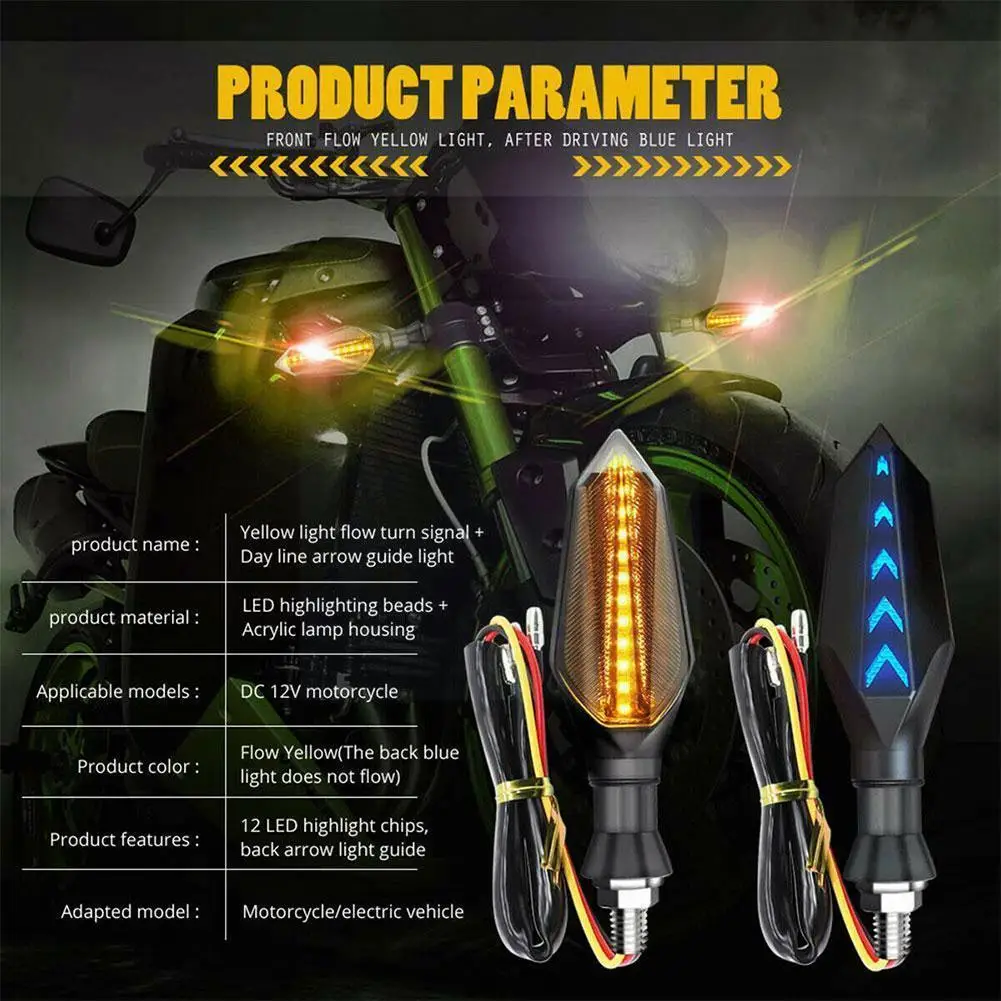 

17 Led Motorcycle Flowing Turn Signals Light Ip65 Waterproof Flashing Indicator Blinker Lamp For