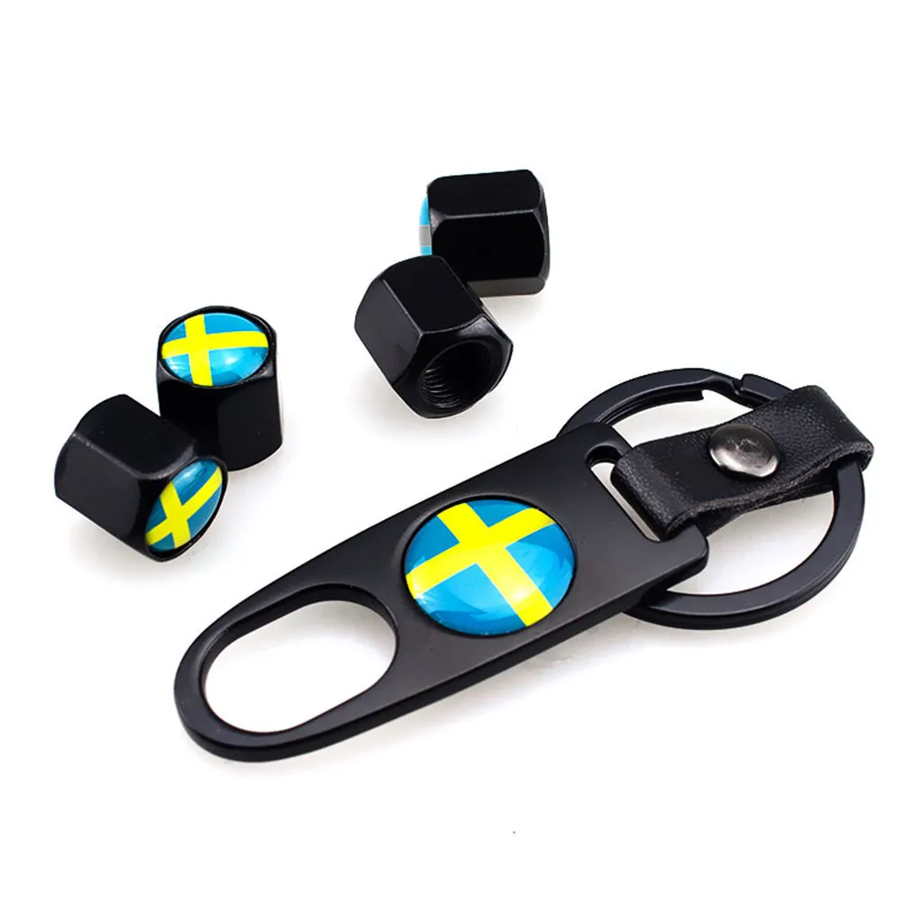 Автомобильные колпачки вентиля шины с флагом Швеции для пневматической пыли