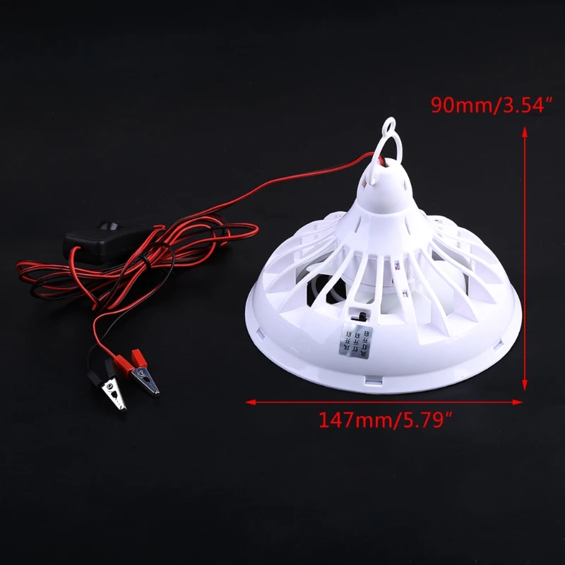 

12V Ceiling Fan with LED Lamp Hanging Camping Tent Fan for Outdoor Hiking Home Q1JF