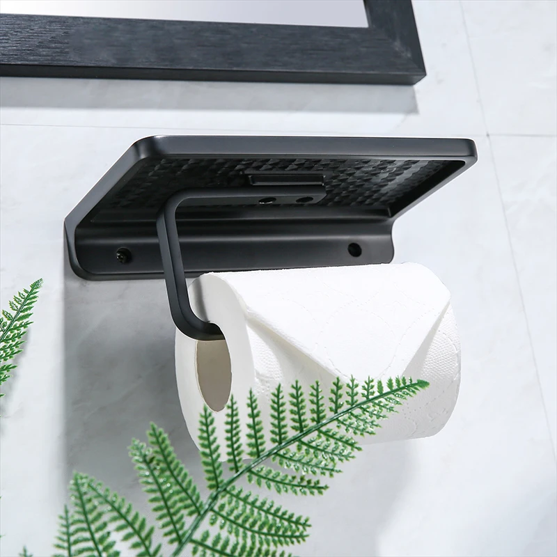 Держатель туалетной бумаги из нержавеющей стали с телефон полка современный