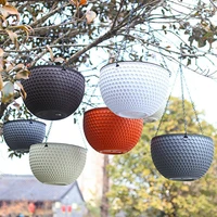hanging flower basket imitation honeycomb self water absorption waterproof outdoor resin plant hanger for garden