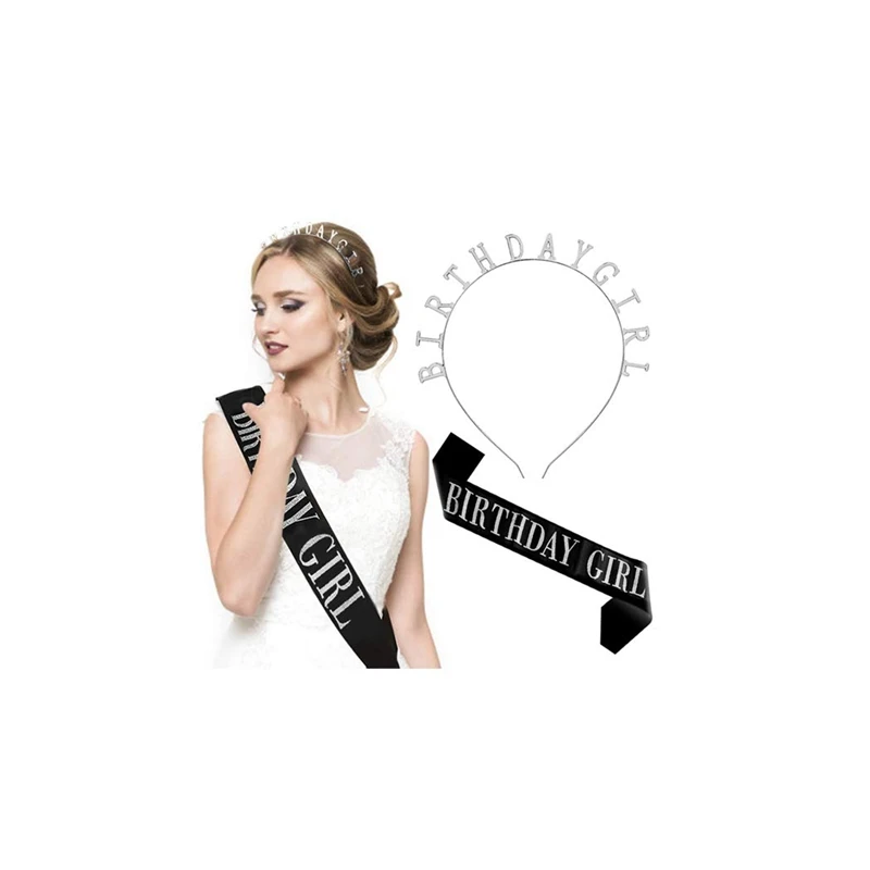 Атласная тиара с поясом для вечевечерние НКИ в честь Дня Рождения|Украшения