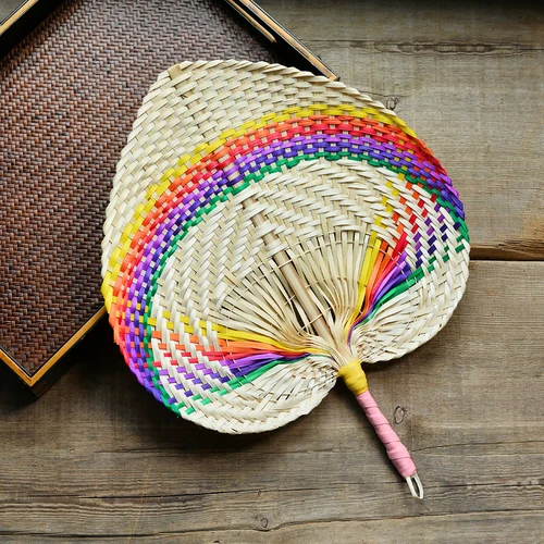 

Handmade Wheat Straw Woven Fan Home Accessories Party Birthday Decoration Household Products Plantas Artificiales Decoration.8z