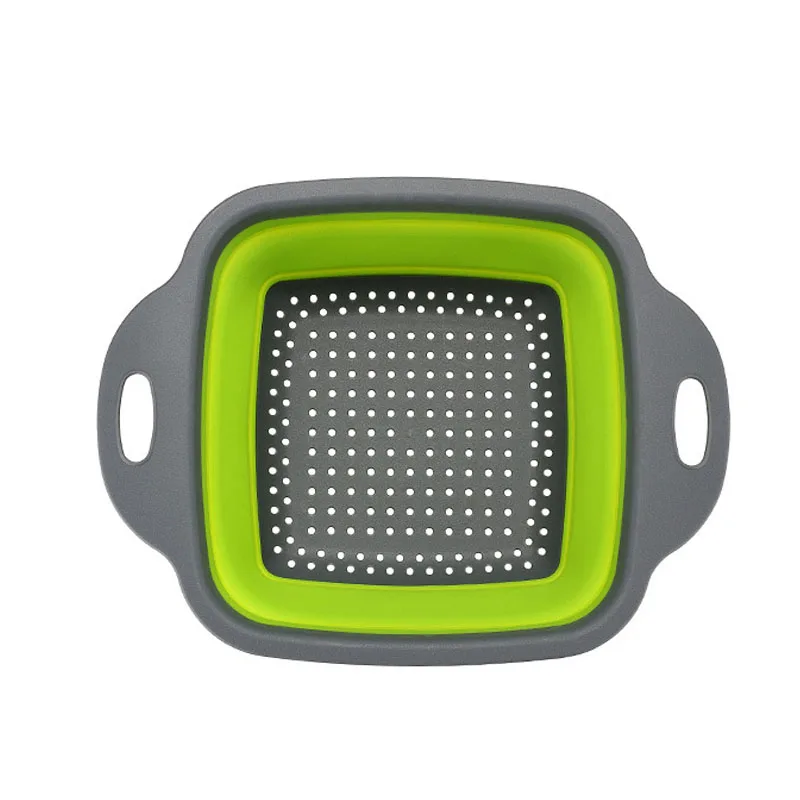 Складная корзина для мытья овощей и фруктов QDRR ситечко силиконовый дуршлаг