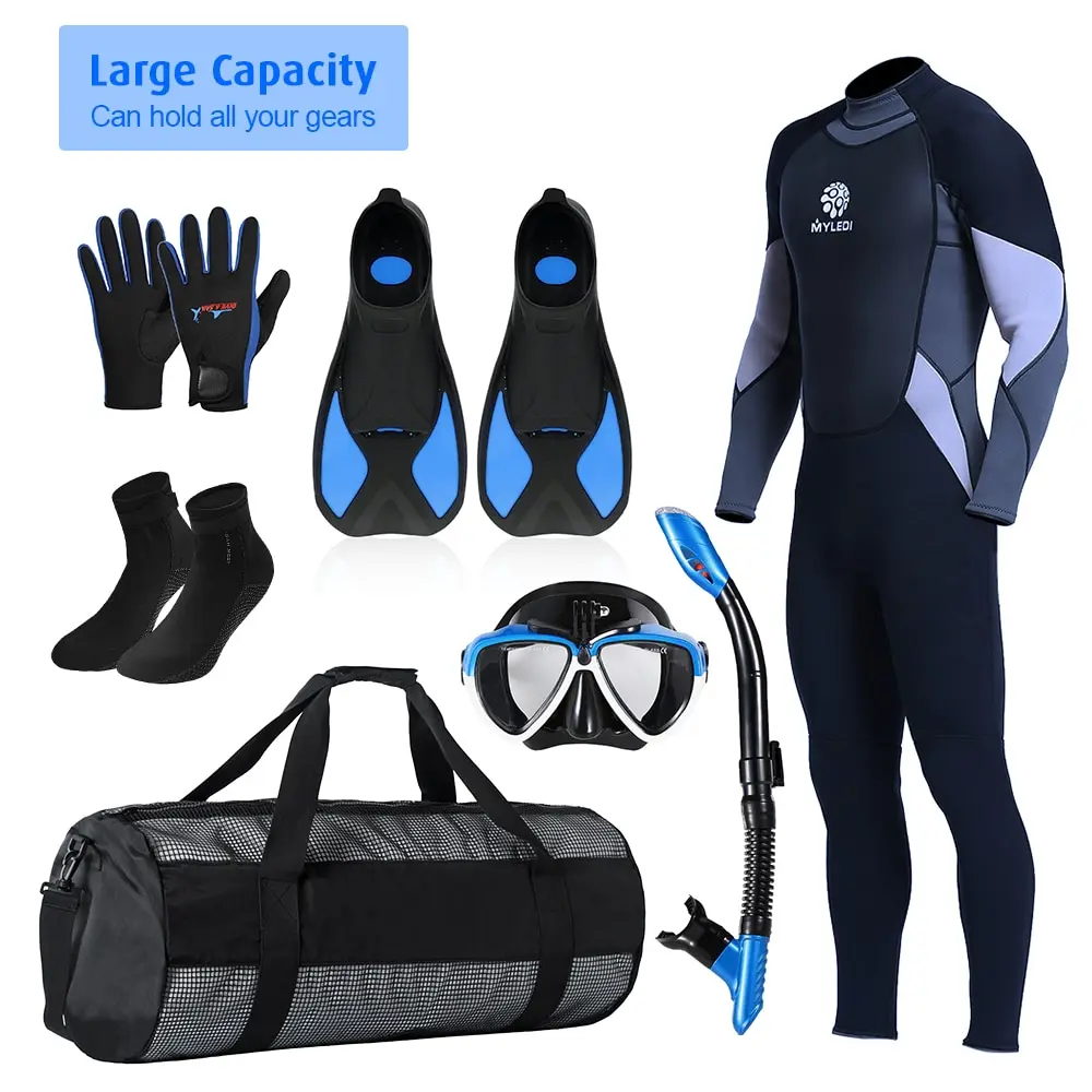 

Lixada Mesh Duffel Gear Bag Snorkel Equipement Carry Bag for Mask Snorkel Fins Diving Surfing Gear Gym Bags Mesh Storage