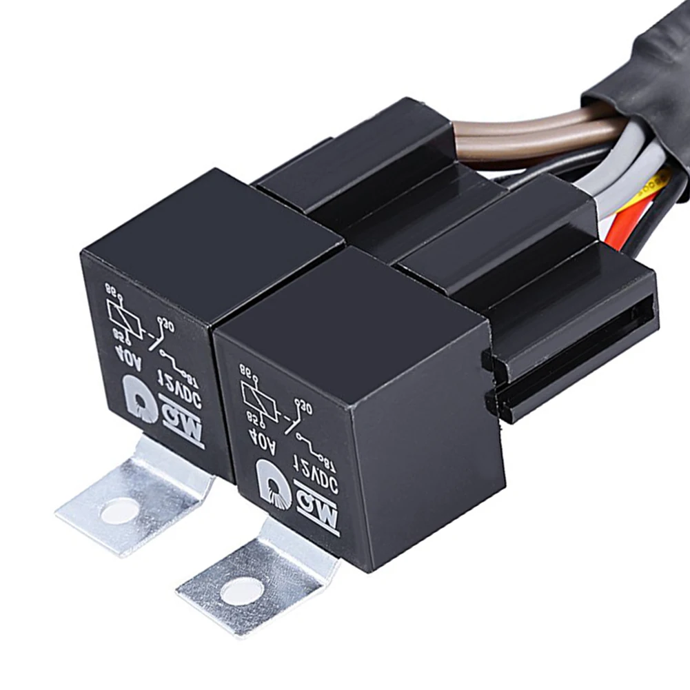 

Dual High Low Beam Headlight Relay Wiring Harness H4 9003 With High Heat Ceramic Plugs