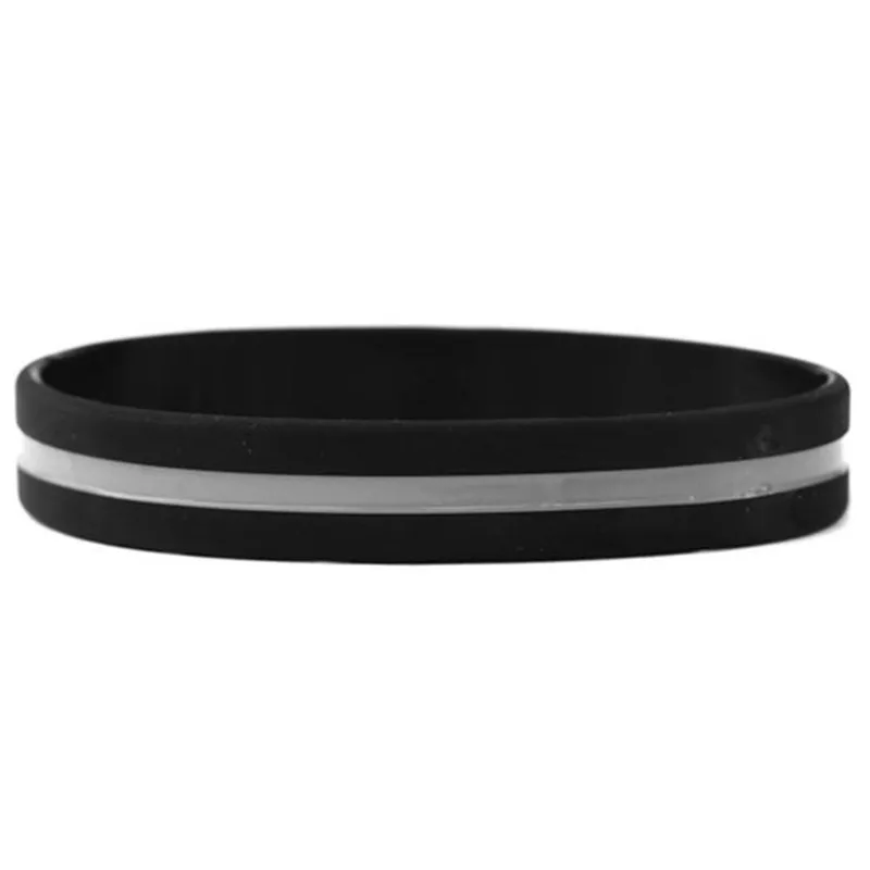 1 шт. США американский Тонкий серебряный тон серые линии браслеты тонкие