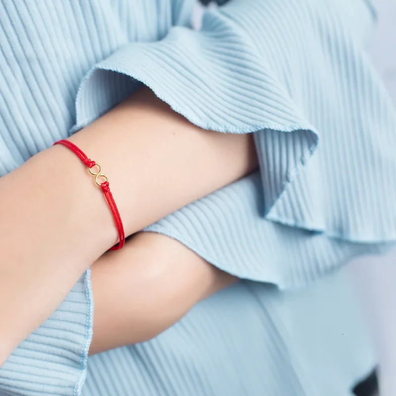 Ретро 1 шт. 100% реальные Двухрядный красный и черный шнур вечная