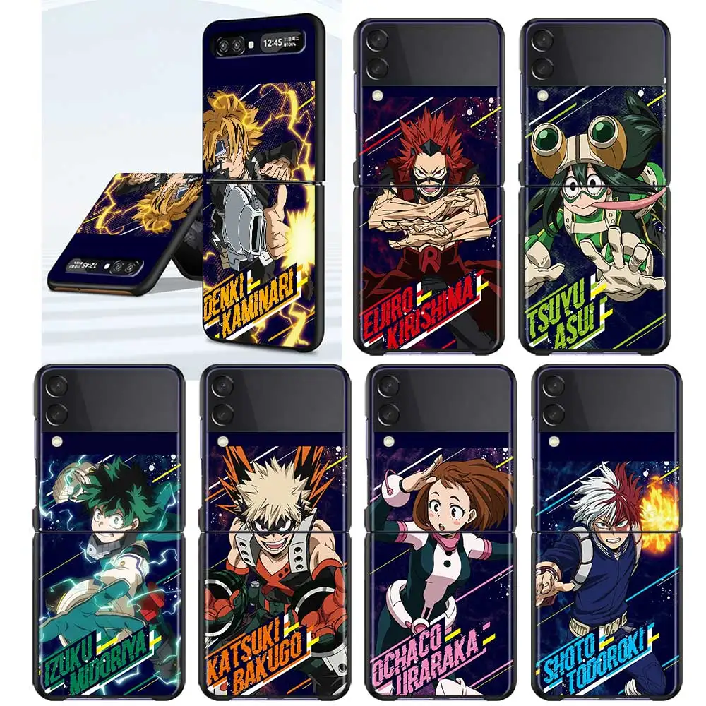 

Hot Anime My Hero Academia Luxury Hard PC Mobile Phone Case For Samsung Galaxy Z Flip 3 Z Flip3 5G ShockProof Back Cover Capa
