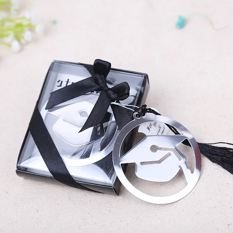 

Free Shipping 20pcs/lot graduation cap bookmark with Elegant black tassel graduate party and gifts party souvenirs