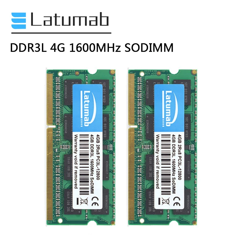 

Latumab DDR3L RAM 4GB 8GB 16GB 1600MHz Notebook Memory PC3L-12800 204Pins SODIMM 1.35V Memoria RAM DDR3 Laptop Memory Module