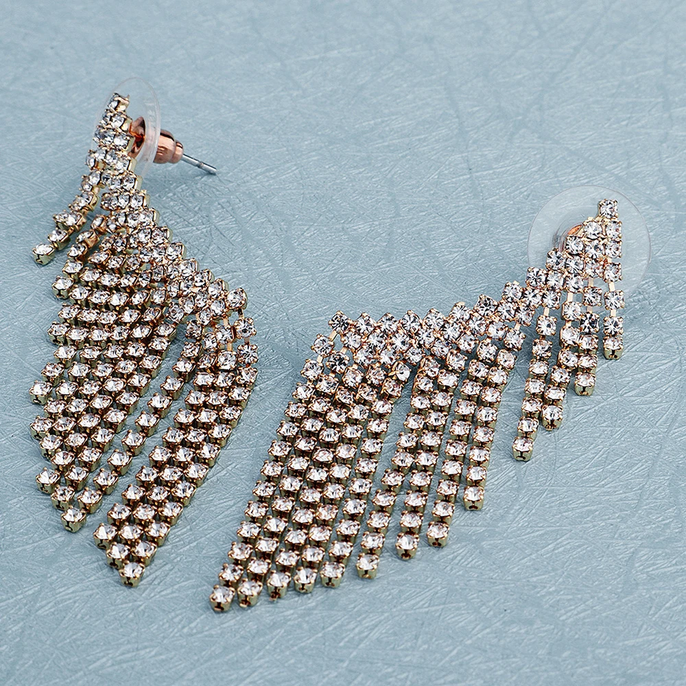 Miallo модные длинные цепочки серьги с кисточками со стразами для женщин аксессуары