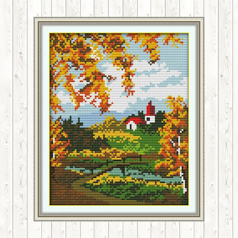 Набор для вышивки сделай сам романтический садовый пейзаж шаблон крестиком 14