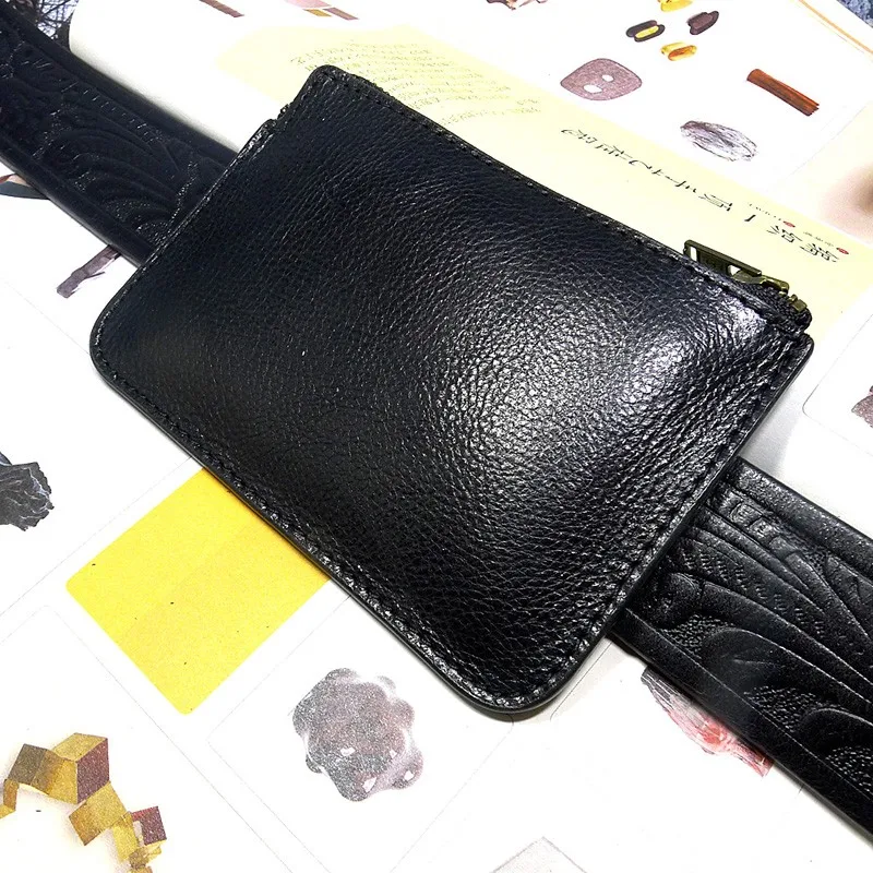 Blongk тонкий Молнии Поясная Сумка Кожаная Мини поясная сумка для водительского