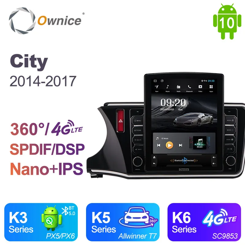 Tesla Style PX6 PX5 IPS DSP 1 din Android 10 0 64 Гб ROM 4 RAM автомобильный DVD-плеер GPS RDS Авторадио 4G для Honda