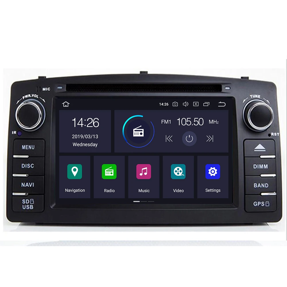 DSP 2 din Android 10 4G 64G Автомобильный dvd плеер для Toyota Corolla E120 BYD F3 мультимедийный стерео GPS