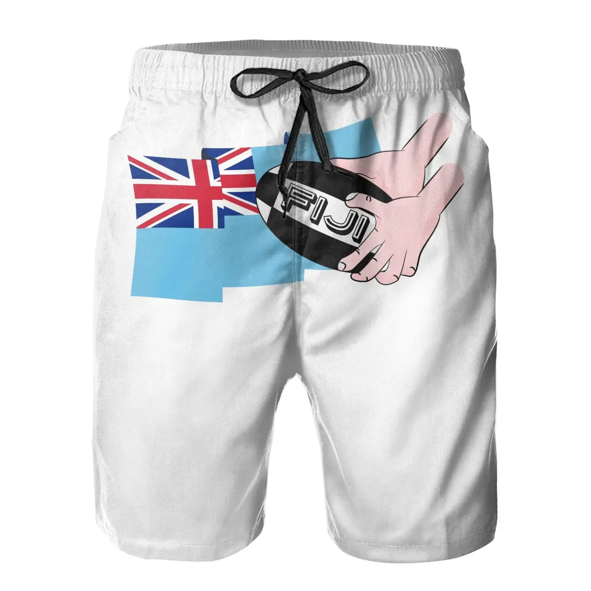 

Beach Breathable Quick Dry Funny Novelty R333 running Fiji Rugby Flag Male Shorts