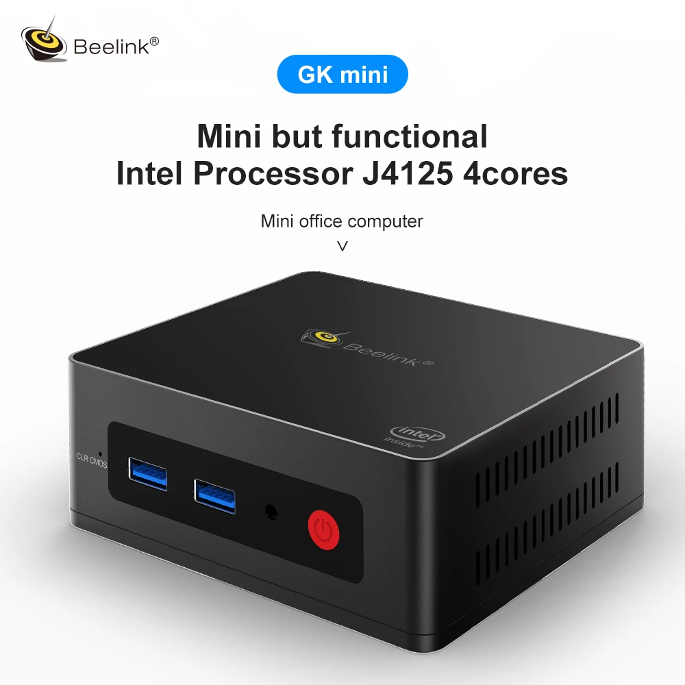 Мини ПК Beelink GK Mini Windows 10 Pro Intel Gemini Lake J4125 DDR4 8 Гб 2021 ГБ SSD 128G WiFi Bluetooth 4K PK GK3V 5 8|Мини ПК| |