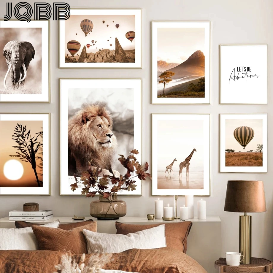 

Grassland Animals Lion Zebra Giraffe Landscape Wall Art Canvas Painting Posters And Prints Living Room Nordic Style Decoration