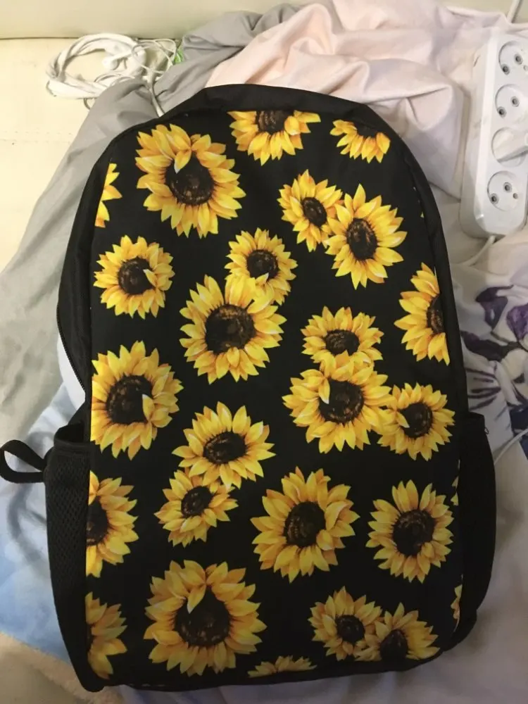 Cute Sunflowers Lightweight Backpacks Girls School Bags Set Kids Bookbags Children School Backpack mochila escolar