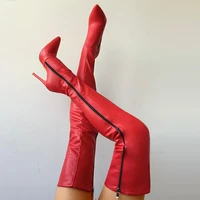 over the knee women sexy high heels boots female red thigh high boots zipper shoes ladies autumn winter long boots plus size 43