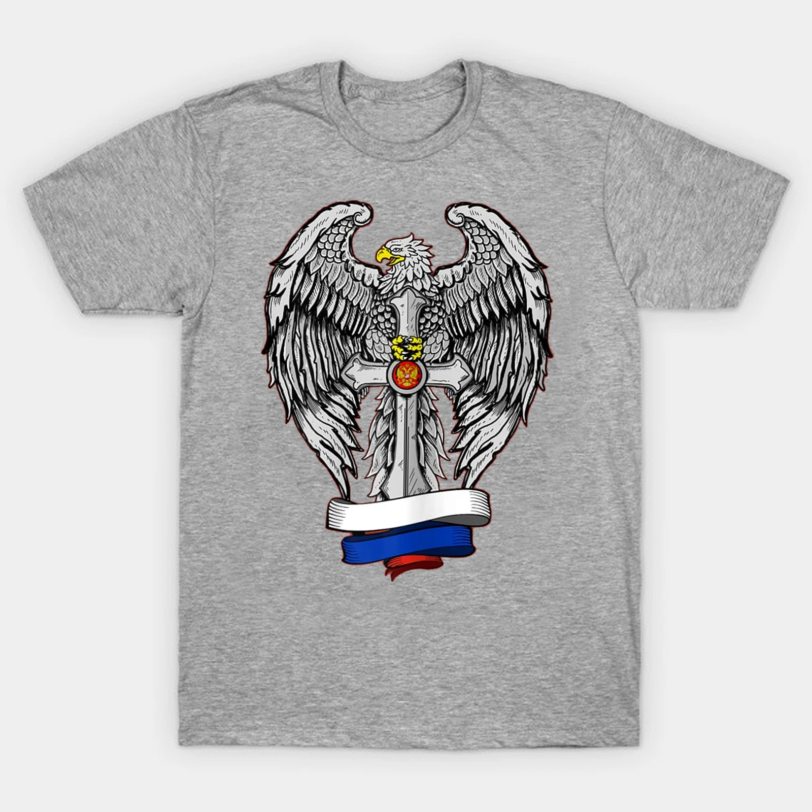 Гордый славянский русский родился в России. Мужская хлопковая футболка с